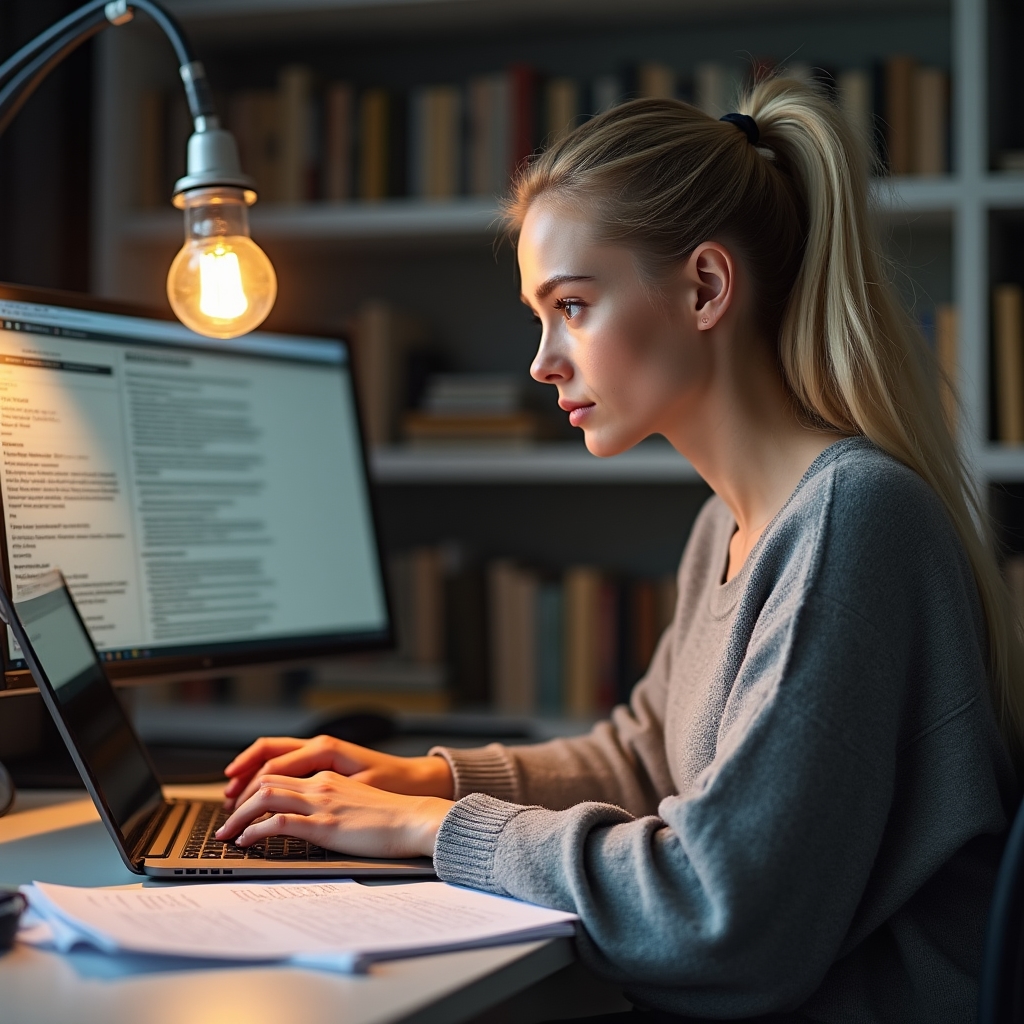 Arbeitsplatz der Redaktion mit Notizen und Laptop